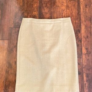 JCrew tan wool pencil skirt.